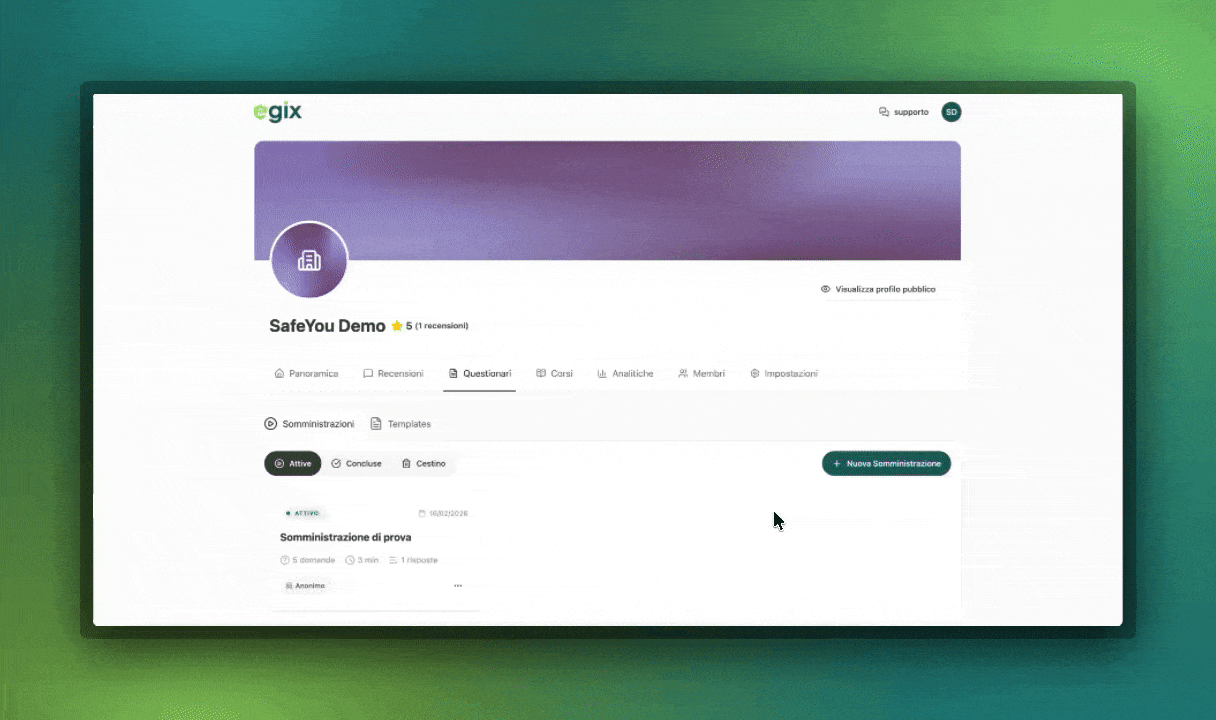 Miglioramenti creazione questionario