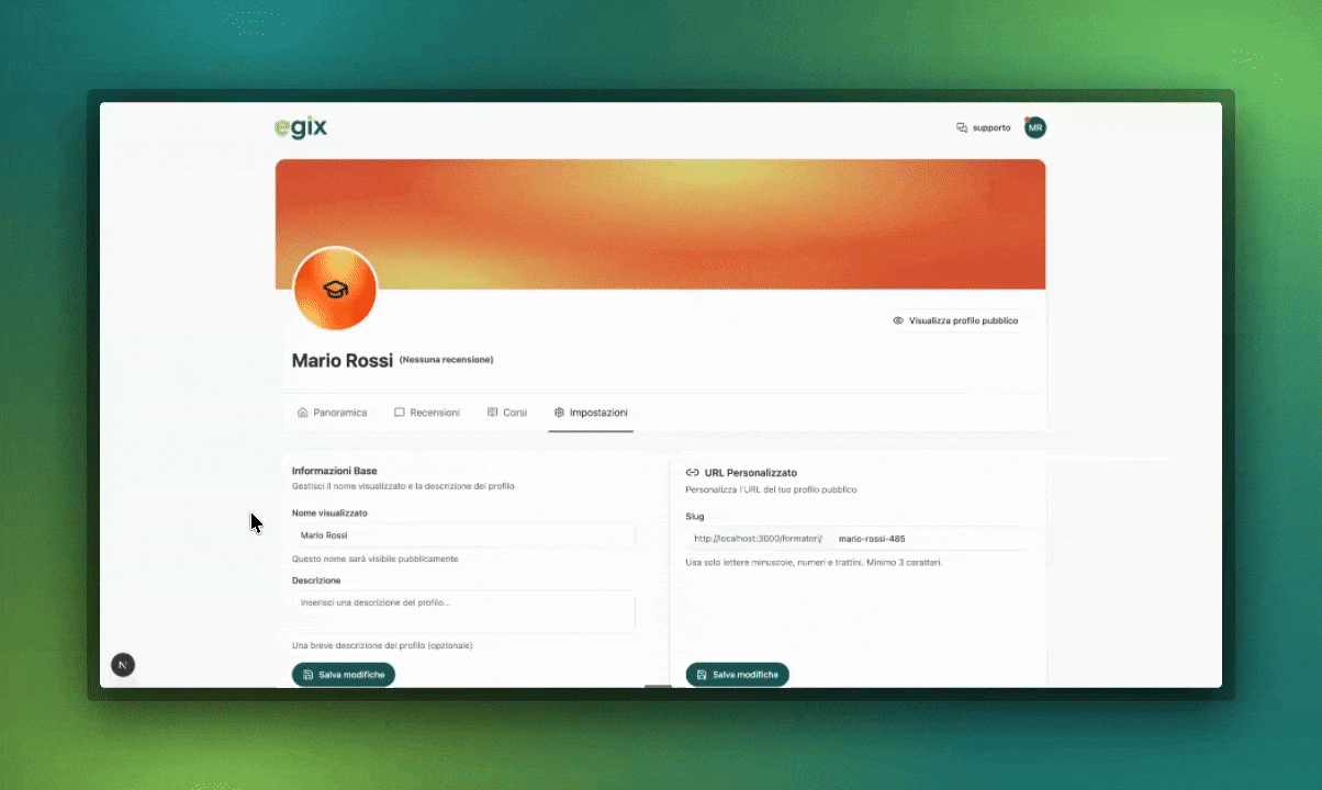Nuovo campo per indicare le specializzazioni dei formatori